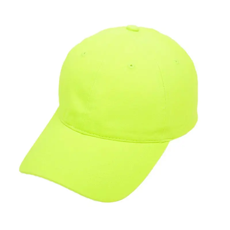 Unisex Fluorescent Neon Baseball Cap Bright Solid Color Outdoor Sunscreen Hat