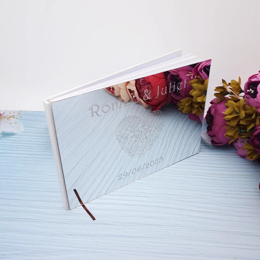 25x18cm Heart Design Personalized Wedding Custom Signature Guestbook Acrylic Mirror Reception Book Party Favors