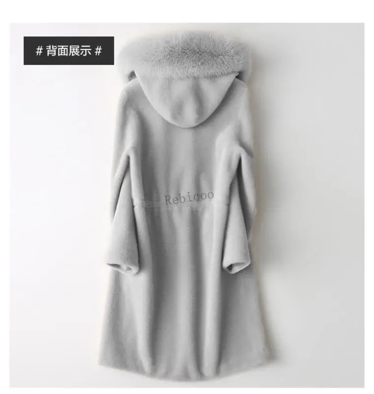 Parka de piel de mapache falsa para mujer, abrigo con cuello grande y forro de piel de conejo, gruesa y cálida, impermeable