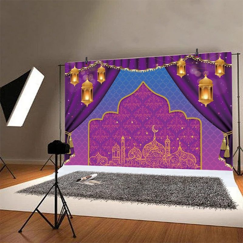 Aladdin Backdrop Arabian Moroccan Nights Princess Girls Birthday Party Magic Genie Indian Luxurious Photo Background Banner Prop