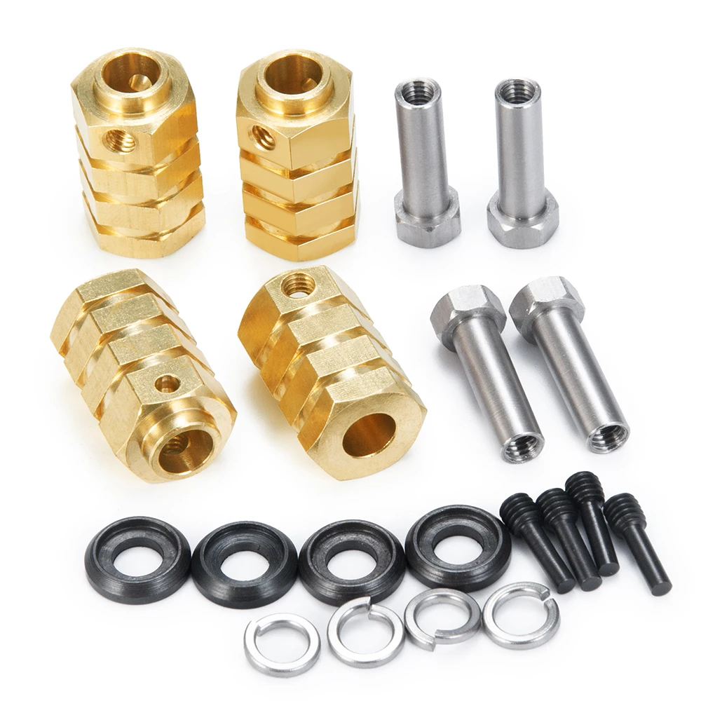 AXSPEED 5/8/9/10/11/12/15/20 mm schweres Messing 12 mm Radnaben Sechskant verlängerter Adapter für TRX-4 TRX-6 1/10 RC Crawler Autoteile – Detail 7