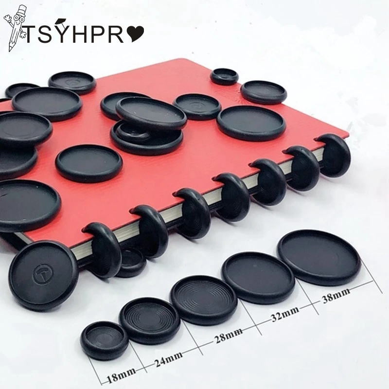 50 Pcs Black Disc Binder for Discbound Notebooks/Planner 18mm/24mm/28mm/32mm/38mm Discbound Discs Loose Leaf Binding Rings