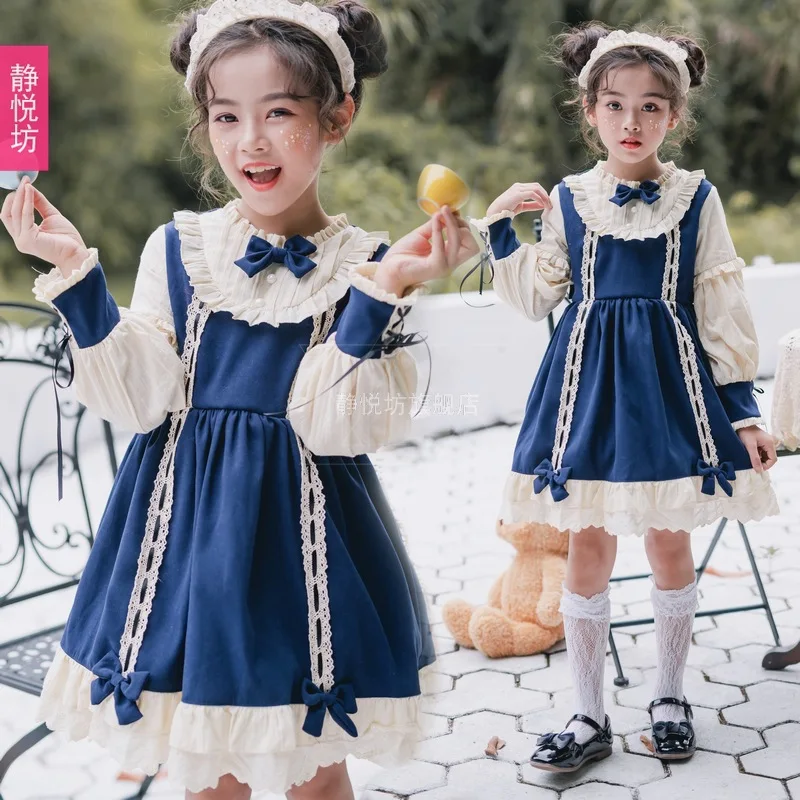 Abito da principessa a maniche lunghe spagnolo originale abito da bambina Lolita Daily Dress Girl Lolita Puff