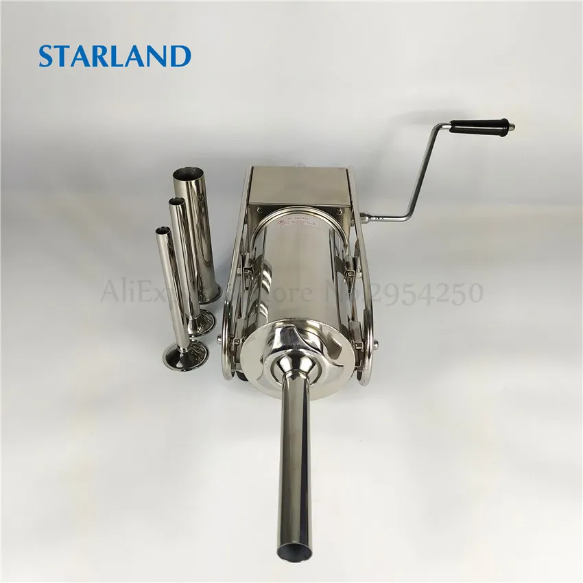 2L Spain Churros Making Machine Stainless Steel Manual Sausage Stuffer Horizontal Churro Extruding Machine Sausage Filler