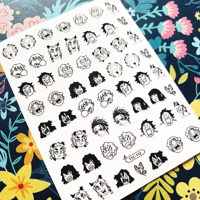 

Newest TSC series TSC-105-111 Anime characters 3d nail art stickers decal template diy nail tool decoration