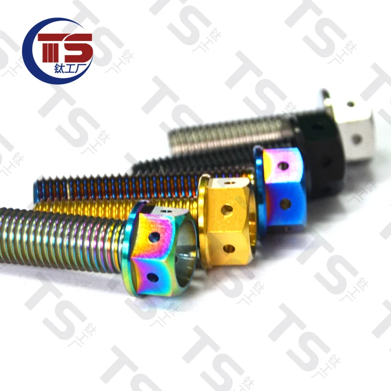 TS Titanium Bolts M0X30/40mm Pitch1.25mm Hexagon and Flanged Head Screw for Motorcycle Calipers Refitted (1pc)