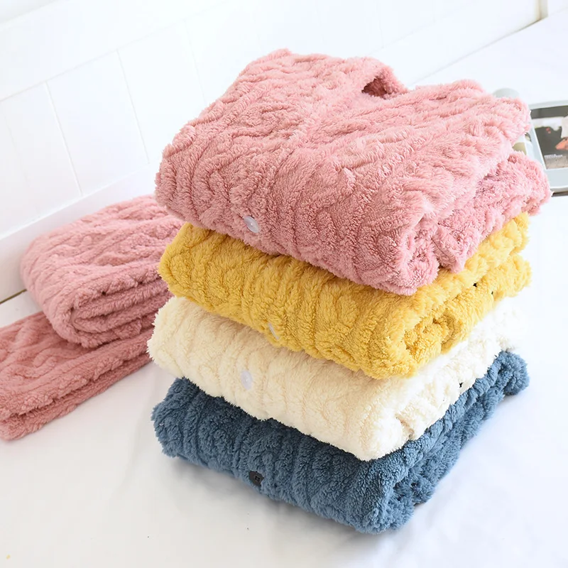 Winter Warm Thicken Pajamas Set Couple Flannel Pijanas Suit Women 2021 Homewear Casual Coral Velvet Plush Suit Loungewear Set