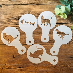 5Pcs 14*8.5cm Cute Cat Kitten DIY Layering Stencils Painting Scrapbooking Stamping Embossing Album Paper Card Template