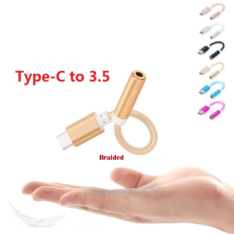 USB Type C to 3.5mm Earphone Headphone Cable Adapter USB-C to 3.5mm Jack Aux Cable for Letv 2 2pro max2 Pro 3 for Xiaomi 6