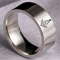 8mm Stainless Steel Freemasons Ring Masonic Rings For Men and Women