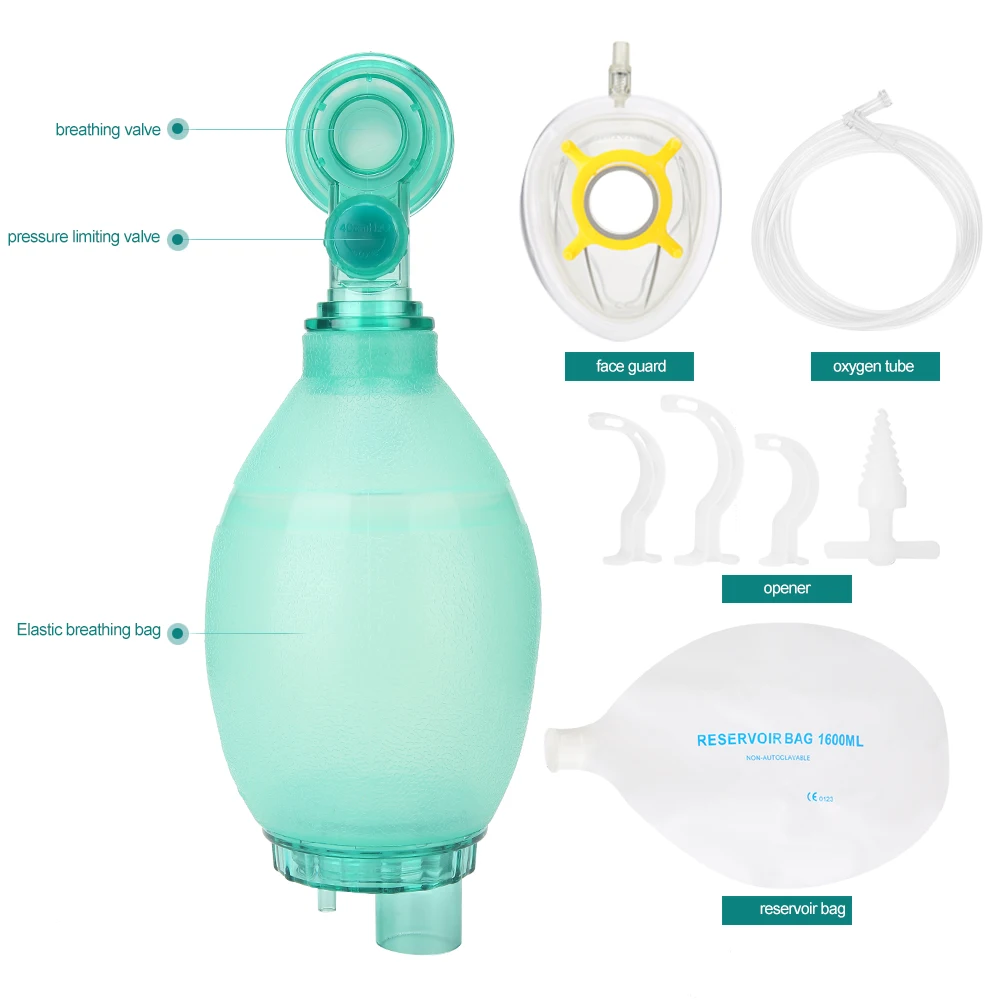 Simple Manual Resuscitator PVC Kid Children Oxygen Tube Reservoir Bag First Aid Kit Cardiopulmonary Resuscitation Medical Tools