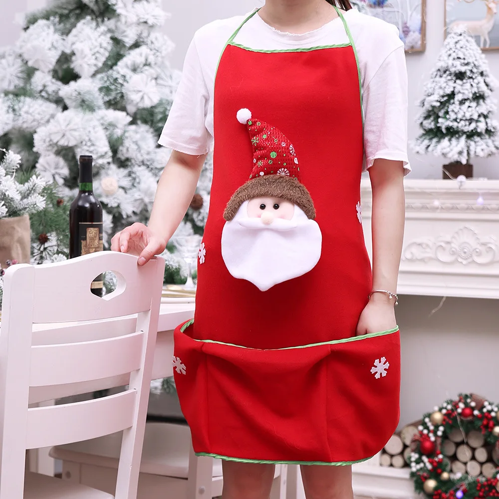 Christmas apron decoration cloth art Santa snowman 75 x72cm apron kitchen hotel home Christmas decoration 2020 New Year gift