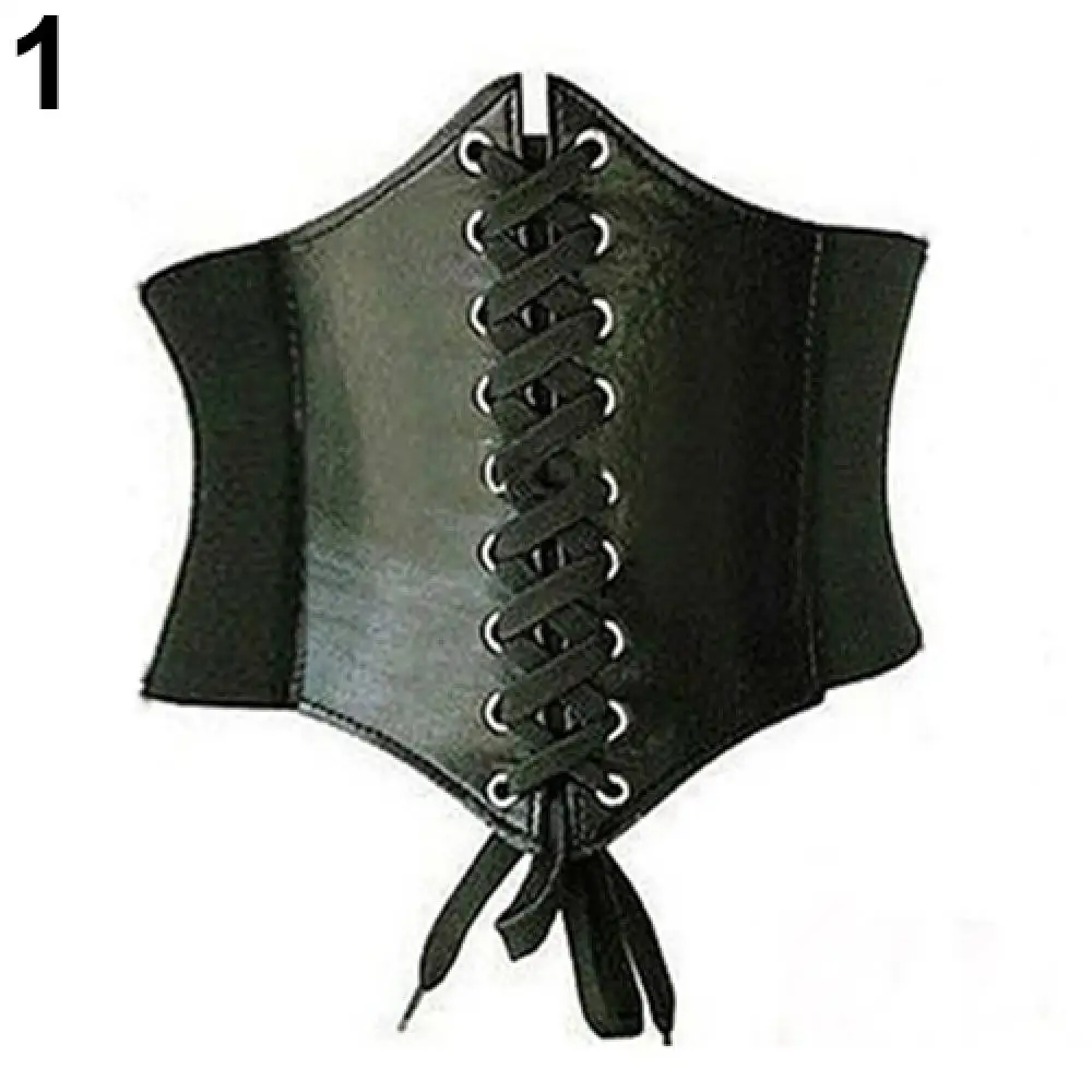 Sexy Vintage Waspie Corset Women Belt Leather Wide Lace Up Waist Belt Shapewear Corset Body Shaper Femme Fajas