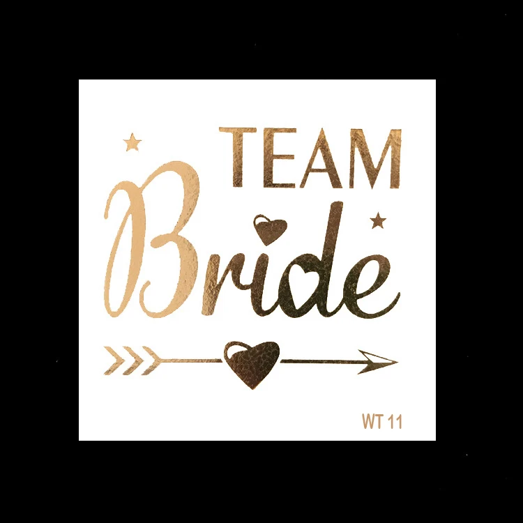 10pc Bachelorette Party team Bride Bridesmaid tribe squad temporary tattoo Hen Night Golden Sticker bride to be wedding supplies