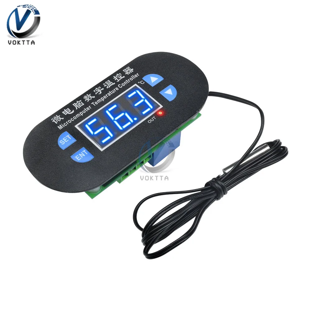 Microcomputer Digital Thermostat Temperature Controller DK-W1308 W1308 LED Display NTC Thermistor Sensor Probe AC 110/220V DC12V