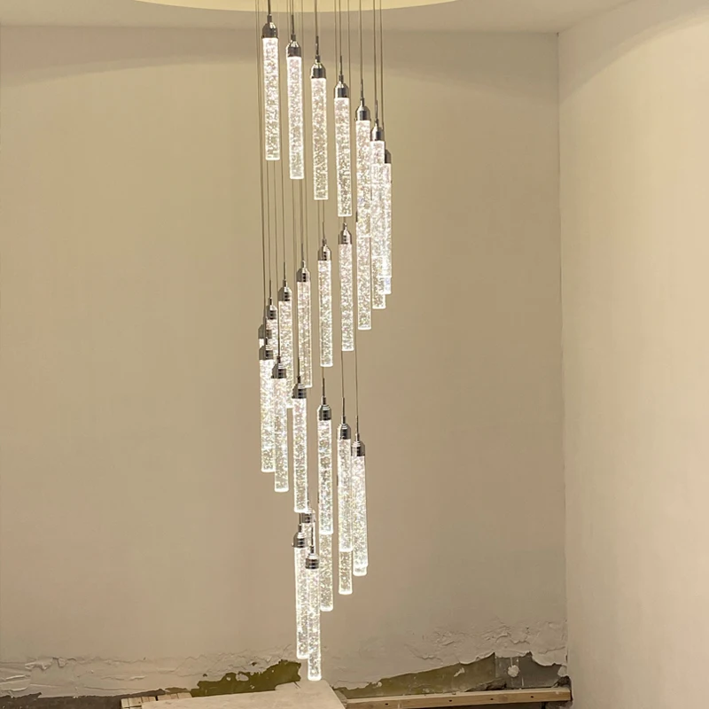 Imagem -03 - Golden Led Lustre para Sala Duplex Suspenso Luz de Teto Crystal Pendant Lamp Staircase Attic Lamp Novo