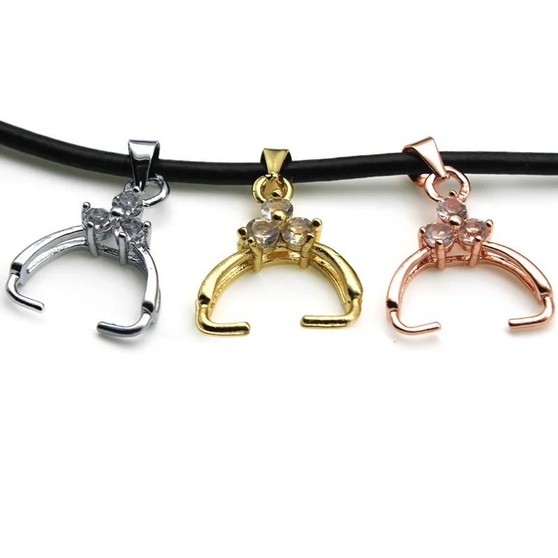 5pcs/lot Seeds Buckle Pendants Clasps Hook Clips Bails Connectors Copper Charm Bail Beads Supplies For Jewelry Making DiY