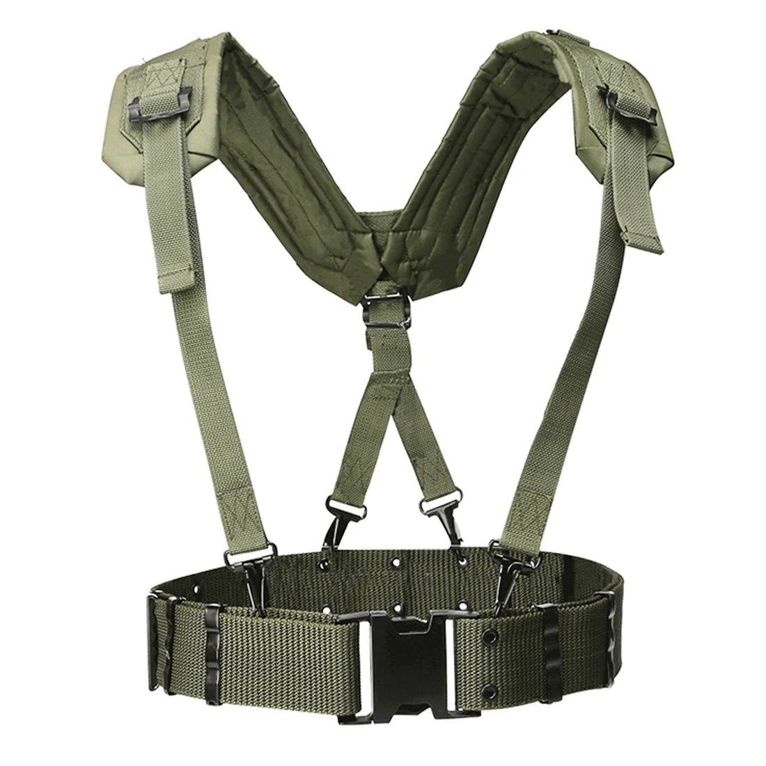 Tactical belt molle army convenient combat belt eas h shaped adjustable soft padded Portable hunting airsoft chest molle belt