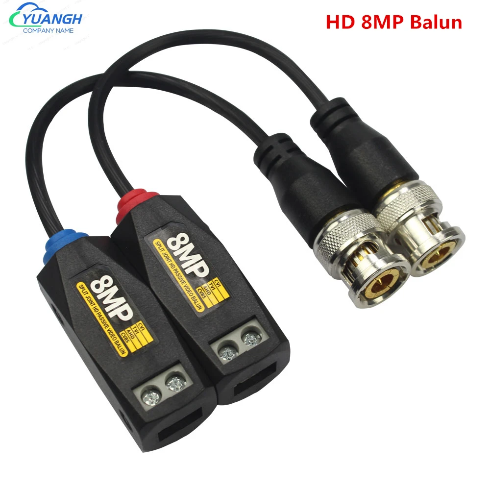 

CCTV 8MP Video Balun BNC Connector Coax Transmission 4K Passive HD Twisted Pair To AHD CVI TVI CVBS Cameras