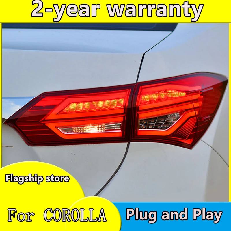 Car Styling for Toyota Corolla Taillights 2014-2016 for Corolla LED Tail Lamp+Turn Signal+Brake+Reverse LED light