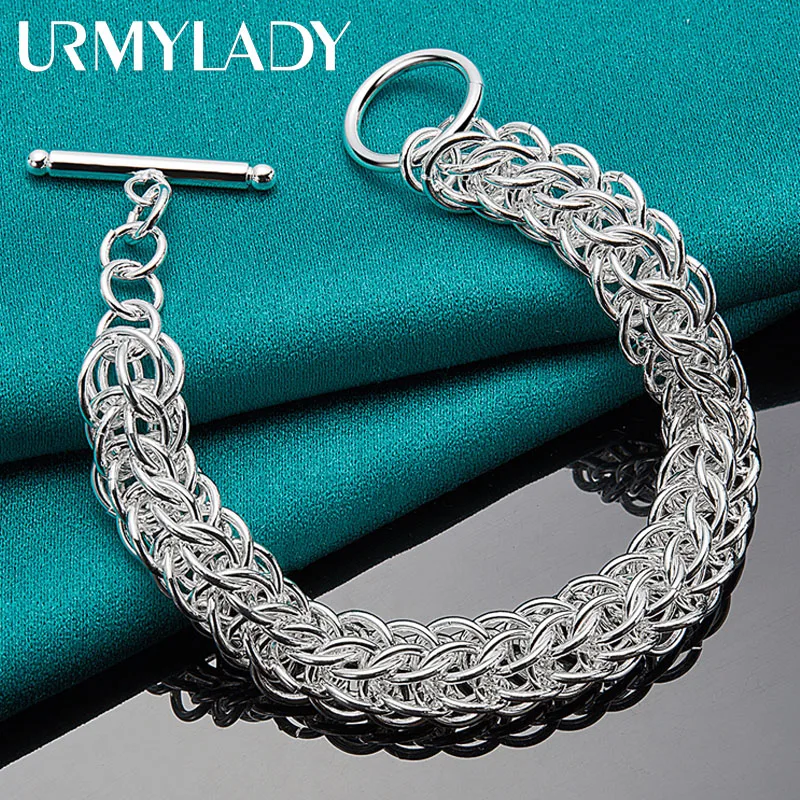 URMYLADY 925 Sterling Silver Multi Circle Bracelet For Women Fashion Wedding Party Charm Jewelry