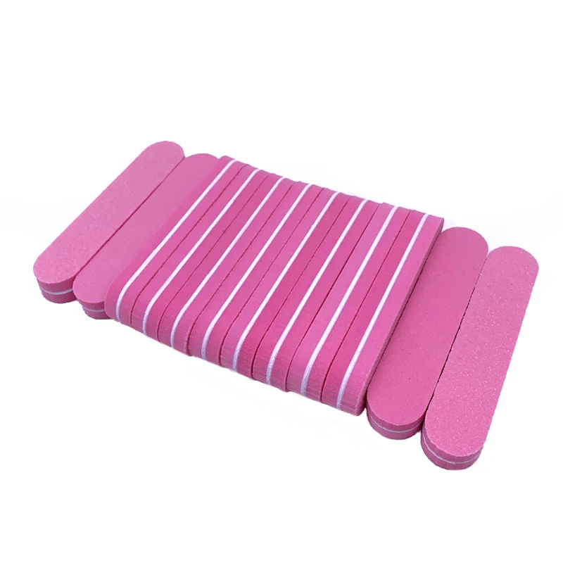 20 Pcs/lot Pink Sponge Nail File 100/180 Professional Nails Accessories Lime A Ongle Sadnding Polishing Buffer UV Gel Salon Tool