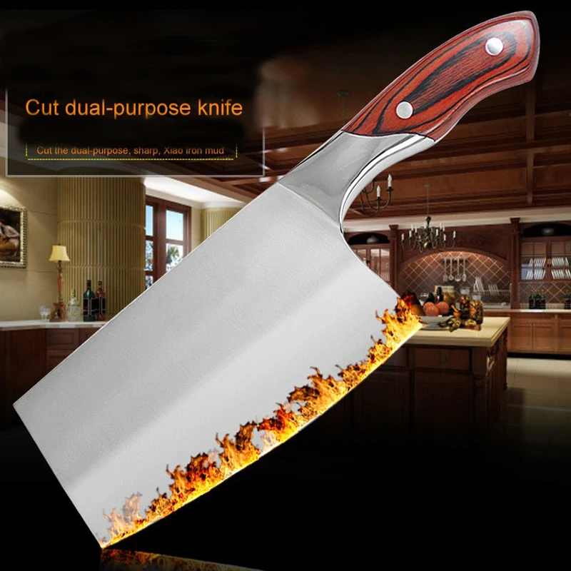 

Chinese Kitchen Knife 4Cr13 High Carbon Cleaver Durable Chef Slicing Chopping Knife Ultra Sharp Blade Color Wood Handle Knives