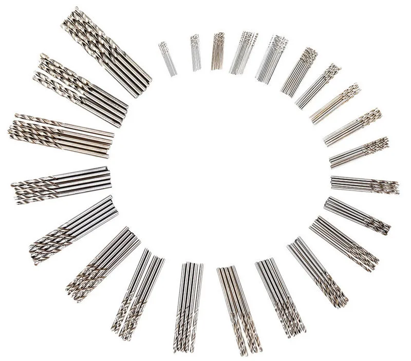 HSS Twist Drill Bit Set 0.4-3.2mm Mini Drill DIY Hobby Craft Woodworking Gun Micro Drill Bit for Precision PCB Crafts Jewelry