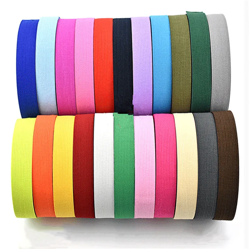 

1 Roll of Colored Elastic Band 40 Meters Flat Soft Rubber Webbing Home Sewing Lace Decorative Belt Clothing Accessories 25mm