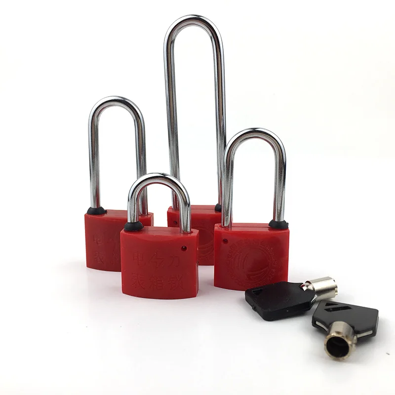 50PCS  Safety Lockout Padlock Logistics hanging Block Plum Blossom Lock Plastic Lteel Open Lock