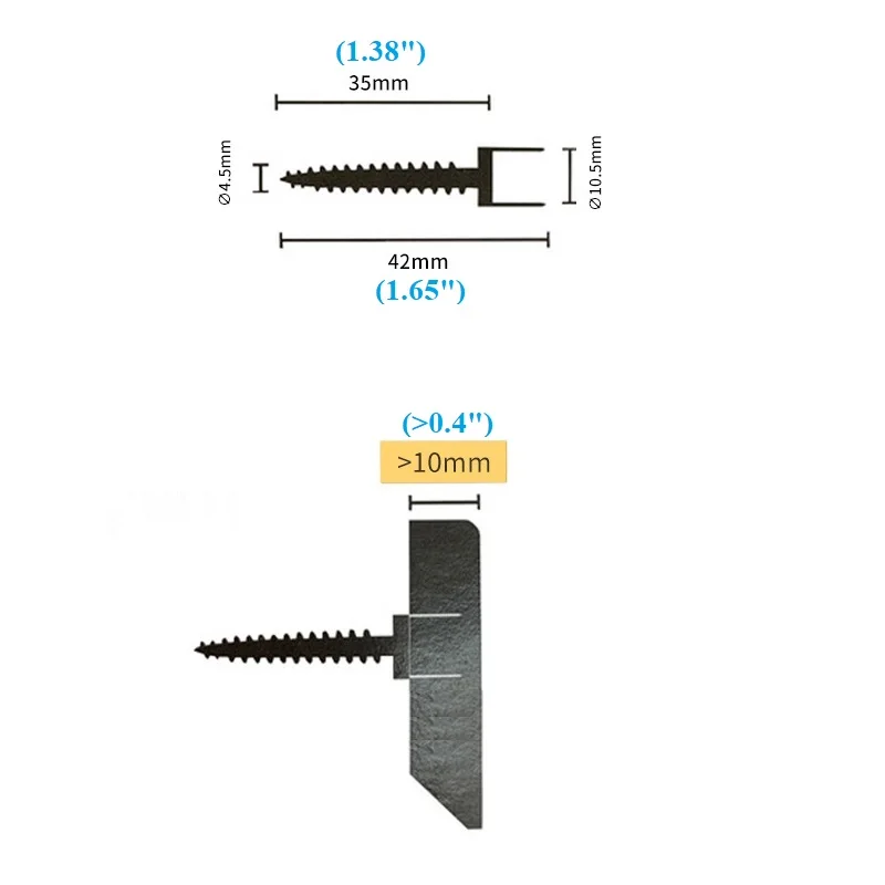 100Pcs Steel Double Head Self Tapping Screw With Nylon Anchor For Wooden Toekick Decorative Panel Hidden Invisible Fixing