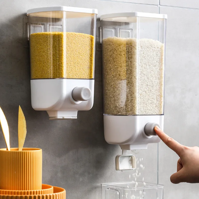 Barattoli da cucina sigillati a parete per Dispenser di cereali sfusi scatola di immagazzinaggio di cereali ermetici in plastica organizzatore di