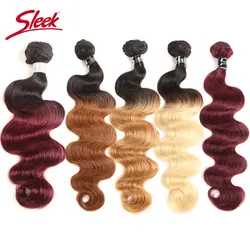Sleek T1B/613 Blonde Bundles Brazilian Hair Body Wave 100% Human Hair Extension 1 Pc Remy Hair 10 To 30 inches