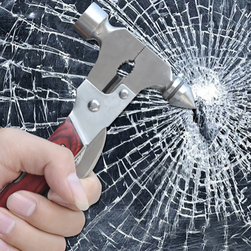 Đa Năng Búa Xe An Toàn Búa Cửa Sổ Phá Khẩn Cấp Dụng Cụ Cầm Tay, Cắm Trại Ngoài Trời Thấy Dao Vít Búa