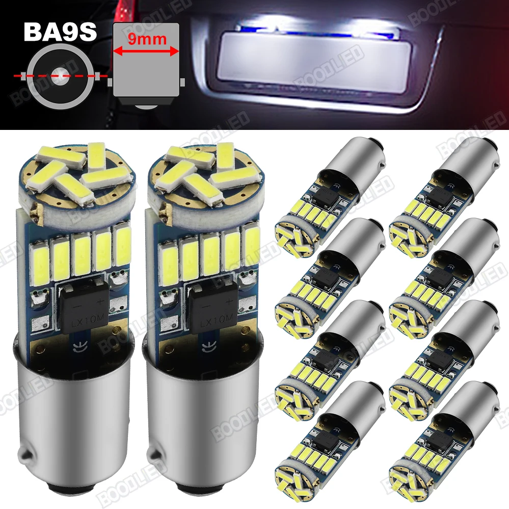 

10Pcs BA9 BA9S 52 57 LED Blubs 12V 4014 15SMD T11 H6W T4W Car interior /Map Dome/Door/Trun/Reverse Lights.