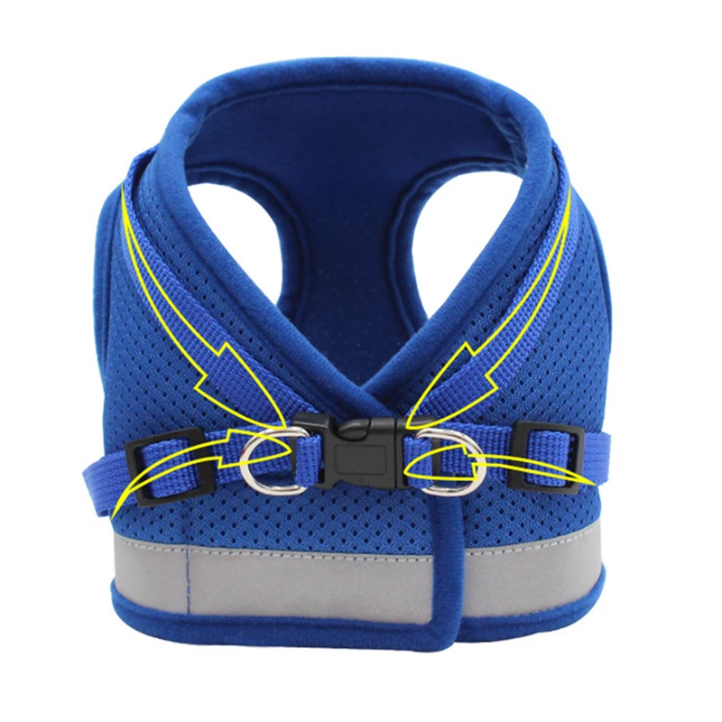 Mesh Dog Harness Leash Set for Small Pet Dogs Puppy Pug Bulldog Pulling Rope Breathable Vest Collar Cat Accessories Training