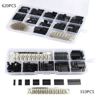 310pcs/Set Dupont Wire Jumper Pin Header Connector Housing Kit Male Crimp Pins+Female Pin Connector Terminal Pitch With Box