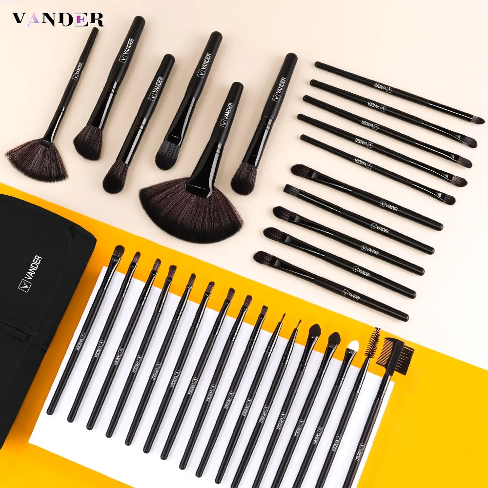 VANDER Professional Makeup Brush Set Perfect for Foundation Face Powder Blending Blush Bronzer Eyeliner Eye Brows with Case