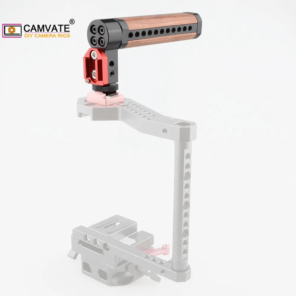 CAMVATE Camera Quick Release Top Cheese Handgrip With Shoe Mount & 1/4''-20 Threaded Holes Especially For Filming One Handed New