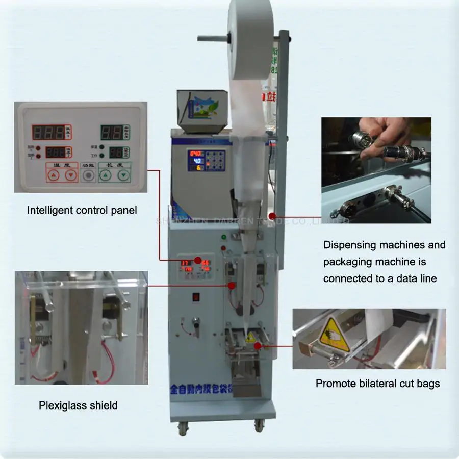 1-50g ilościowa maszyna uszczelniająca saszetka na herbatę maszyna pakująca automatyczna maszyna do ważenia proszek/granulat wypełniacz 110V/220V