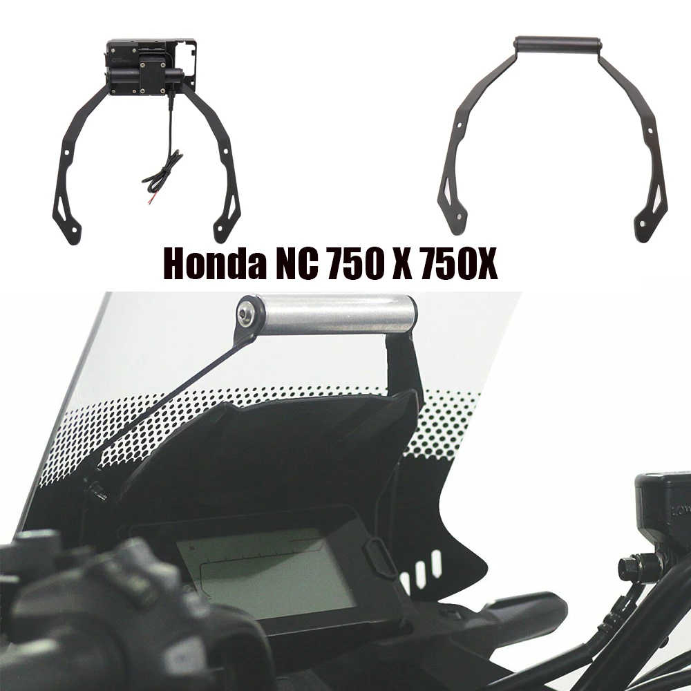 For Honda NC750X NC 750 X 750X 2021 Motorcycle Phone GPS Mount Wireless Charging Windshield 22mm Navigation Bracket Stand Holder