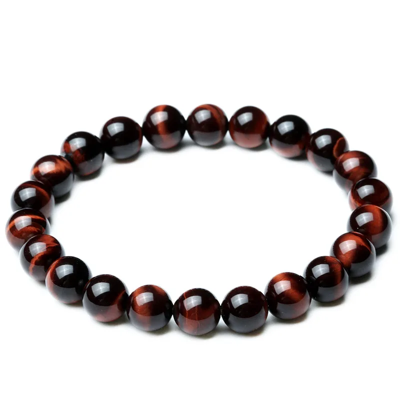 Minimalist 8MM Natural Stone Prayer Beads Tiger Eye Bracelet Handmade Red Brown Natural Stone Braclet For Men Yoga Jewelry Homme