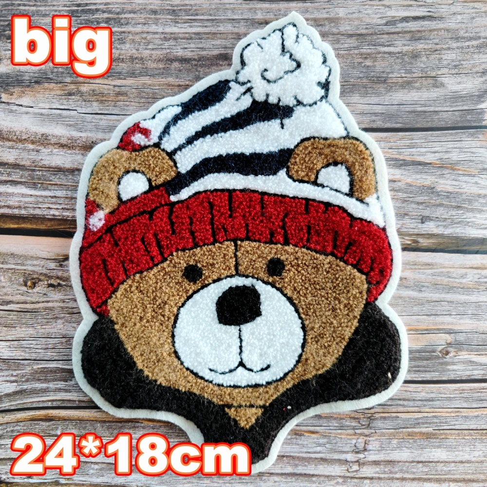 embroidery chenille letter bear patch,embroidered animal cartoon towel patches for coats bears badges girls appliques A211246