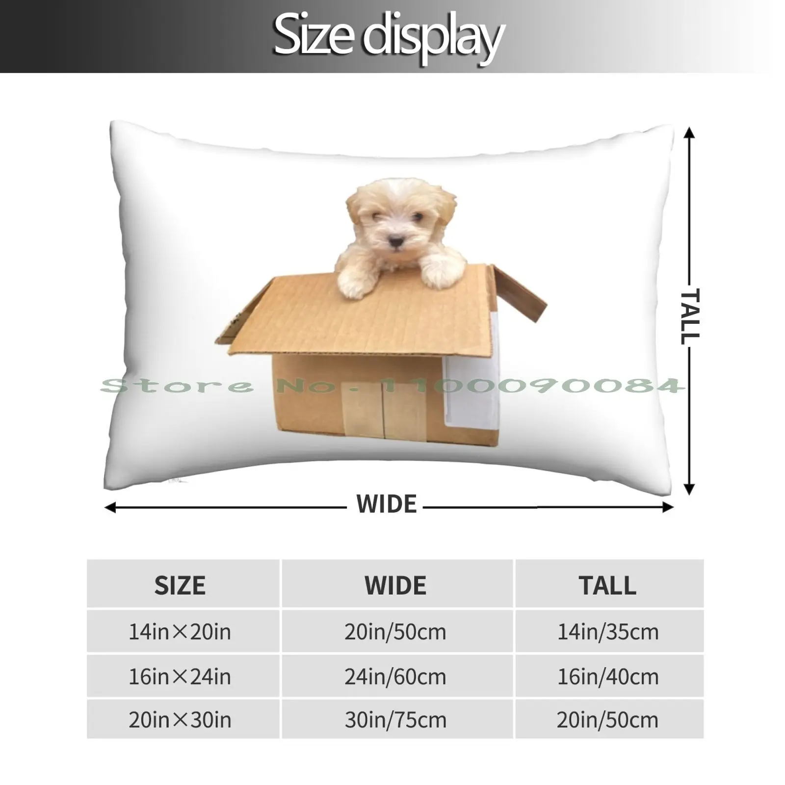 Cute Maltipoo Puppy In A Box Pillow Case 20x30 50*75 Sofa Bedroom Puppy Mini Poodle Peach Cream White Apricot Cute Cutie