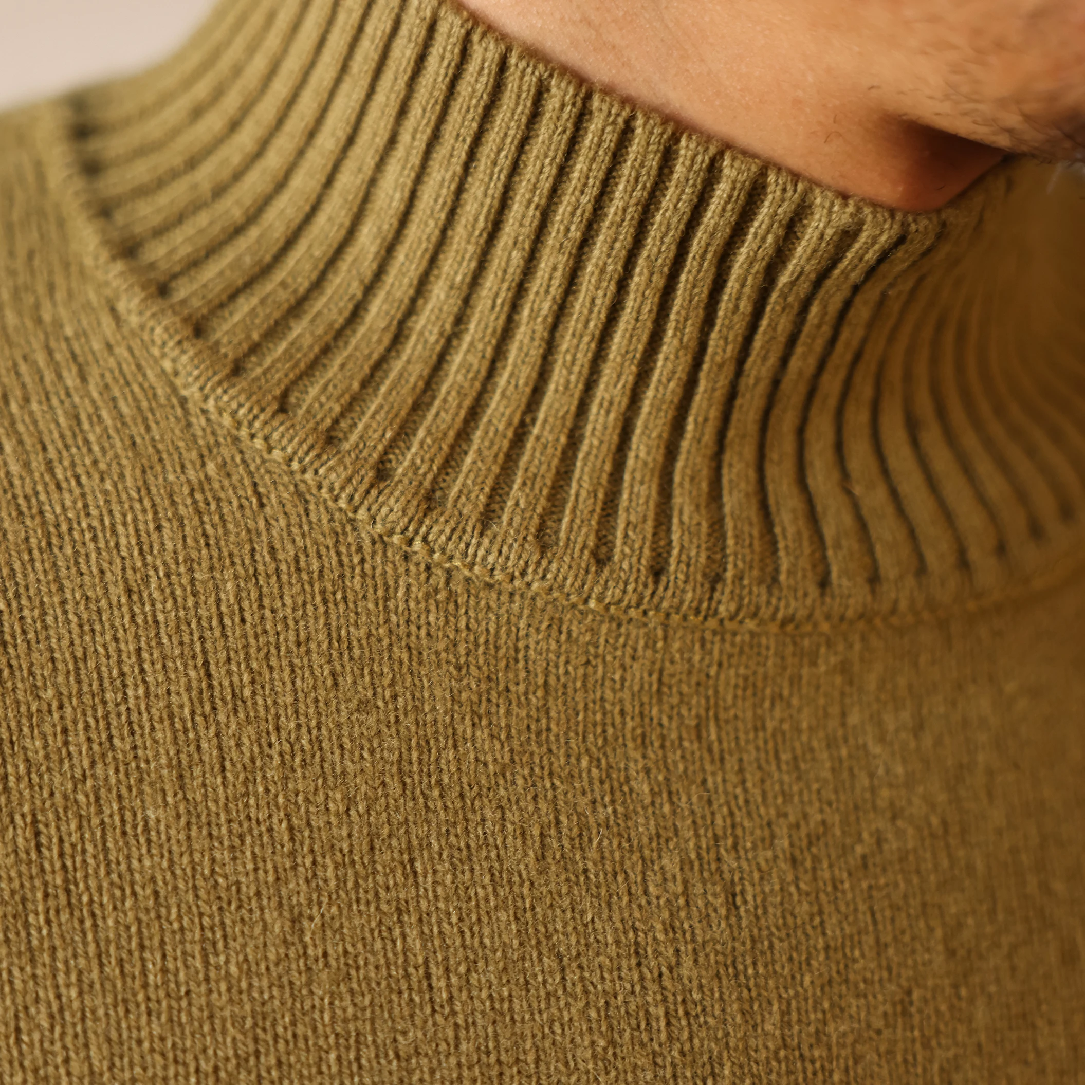 MY-0011 RedTornado Super Top Quality Heavy Thick Mans Big Cozy Flexible 100% Merino Wool Warm Pullover