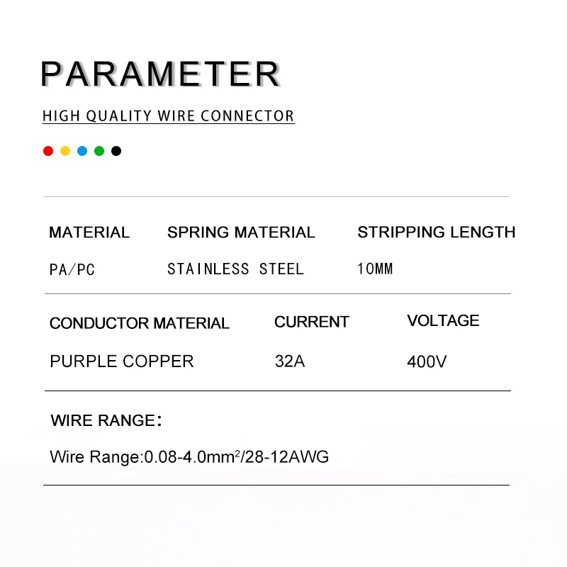 5 PCS Fast Wiring Splitter splicing Terminal SPL TYPE Compact Conductor Push-in Wire Cable Connector With Easy Operating lever