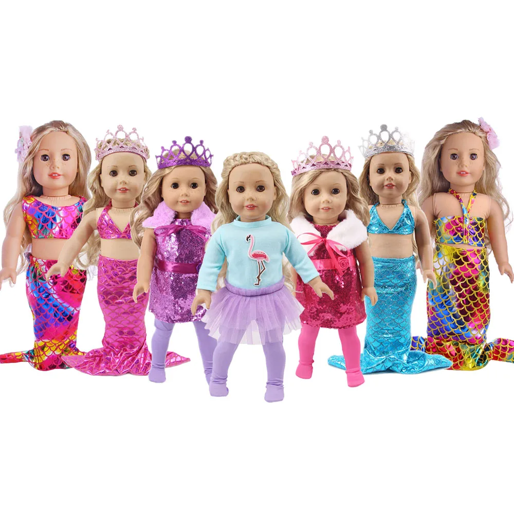 

Born New Baby Doll Mermaid Clothes Fit 18 Inch American Of Girl`s&43Cm Baby New Born Doll Accessories For Baby Birthday Toy DIY