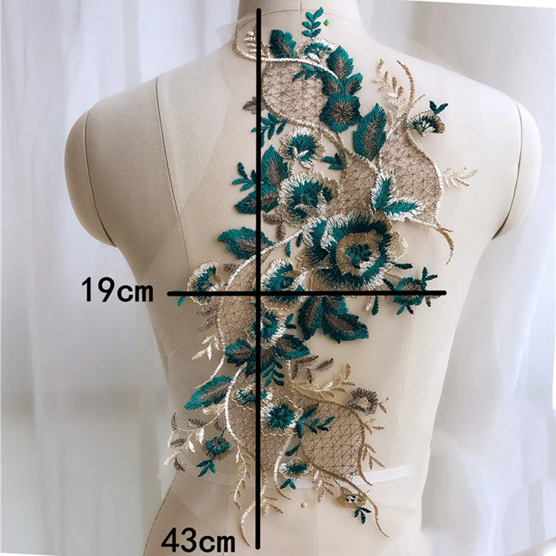 

20Pieces Embroidered Lace Applique For Wedding Dress Bridal Gown Lace Trim Ribbon Sewing Lace Fabrics Sew On Applique Costume