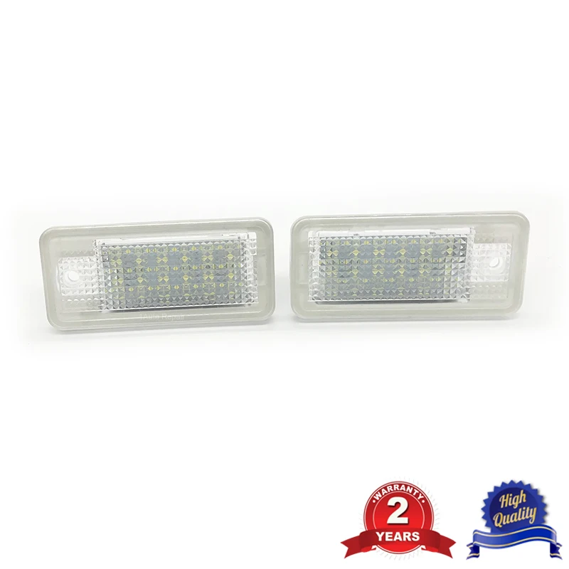 Sepasang lampu pelat lisensi LED untuk Audi A3 S3 A4 B6 B7 S4 A6 C6 S6 Q7 4L Canbus 8E0807430A 8E0943021B