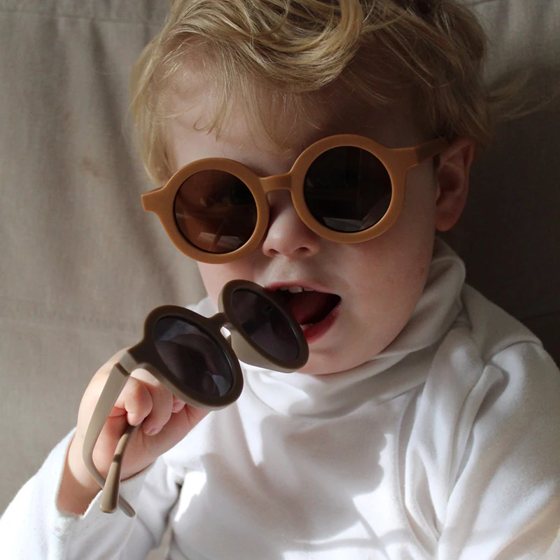 Dziecięce okulary przeciwsłoneczne Śliczne okrągłe okulary przeciwsłoneczne dla dzieci Dziewczęta Chłopcy Okulary przeciwsłoneczne Ochrona UV400